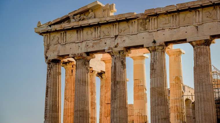 Classical stone columns representing the foundations of AI infrastructure financing