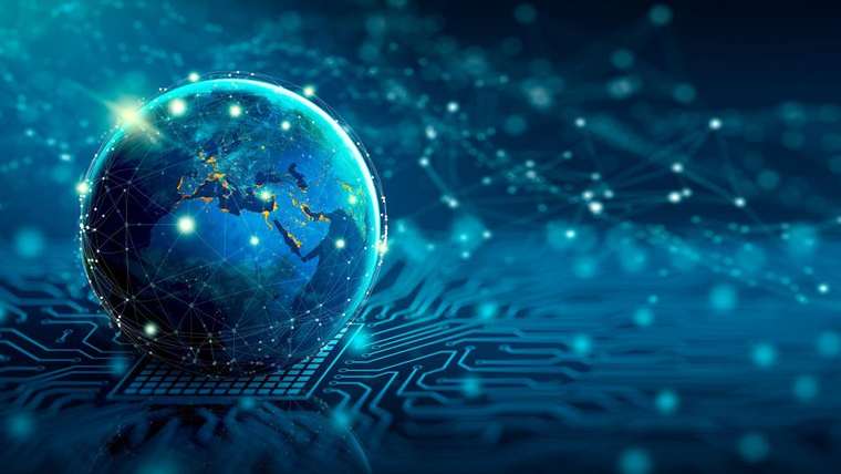 Connected digital globe representing technology investment across Central and Eastern Europe