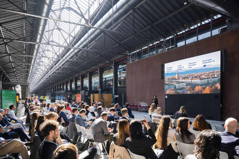 Audience at the 50 in a Day event at OGR Torino